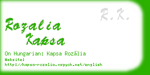 rozalia kapsa business card